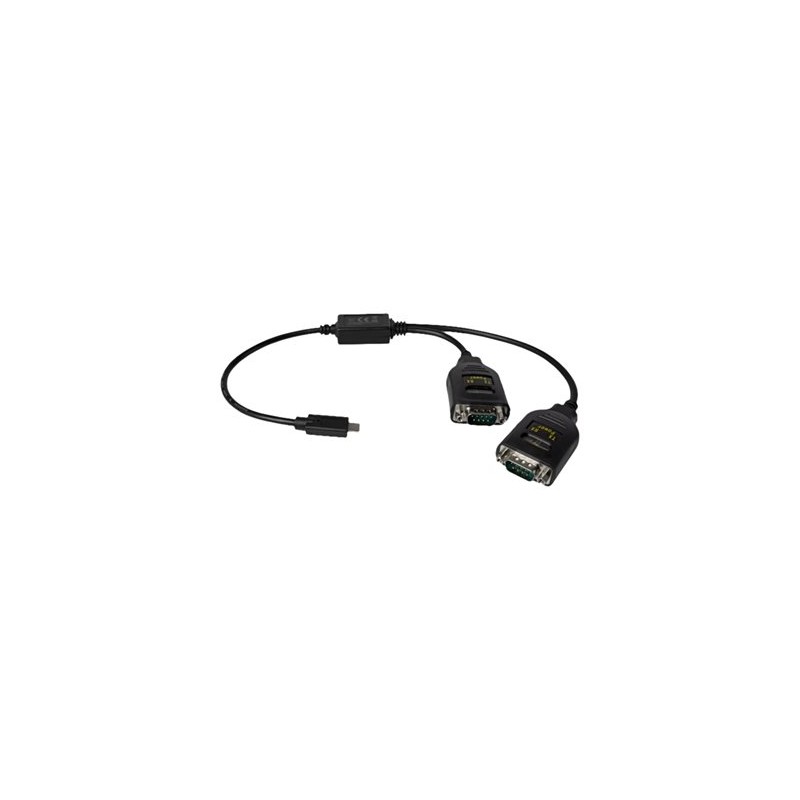 Delock Adapter USB Type-C to 2 x Serial RS-232 DB9 with 15 kV ESD protection - Sériový adaptér - USB-C - RS-232 x 2