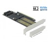 Delock - Řadič úložiště - mSATA, M.2 - M.2 Card / mSATA - nízký profil - SATA 6Gb/s, PCIe 4.0 x16