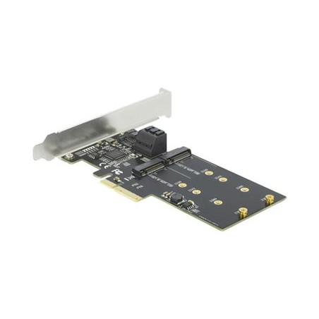 Delock 3 port SATA and 2 slot M.2 Key B PCI Express x4 Card - Low Profile Form Factor - Řadič úložiště - M.2 - M.2 Card / SATA