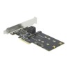Delock 3 port SATA and 2 slot M.2 Key B PCI Express x4 Card - Low Profile Form Factor - Řadič úložiště - M.2 - M.2 Card / SATA