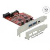 Delock - USB adaptér - PCIe 3.0 x4 - USB 3.2 Gen 2 x 3 + USB 3.0 (interní) x 1