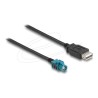 Delock - Datový kabel - HSD Z se zdírkami (female) do USB se zdírkami (female) - 1 m - RAL 5021
