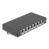 Delock - Propojovací panel - mini - montáž na kolejnici DIN, montáž na stenu, desktop - CAT 6a - stínený - RJ-45 X 8 - cerná