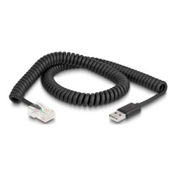 Delock - Kabel skeneru cárových kódu - RJ-50 (M) do USB (M) - 2 m - svinutý - cerná