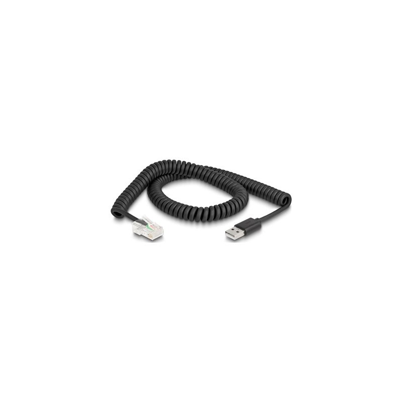 Delock - Kabel skeneru cárových kódu - RJ-50 (M) do USB (M) - 2 m - svinutý - cerná