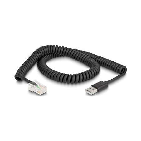 Delock - Kabel skeneru cárových kódu - RJ-50 (M) do USB (M) - 2 m - svinutý - cerná