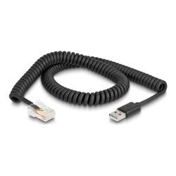 Delock - Kabel skeneru cárových kódu - RJ-50 (M) do USB (M) - 2 m - svinutý kabel - cerná