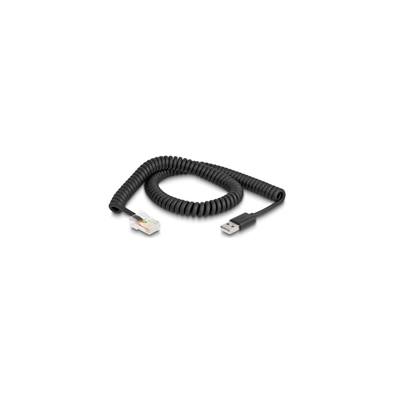 Delock - Kabel skeneru cárových kódu - RJ-50 (M) do USB (M) - 2 m - svinutý kabel - cerná