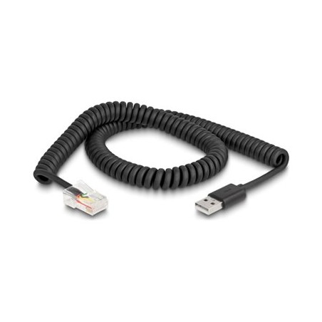 Delock - Kabel skeneru cárových kódu - RJ-50 (M) do USB (M) - 2 m - svinutý kabel - cerná