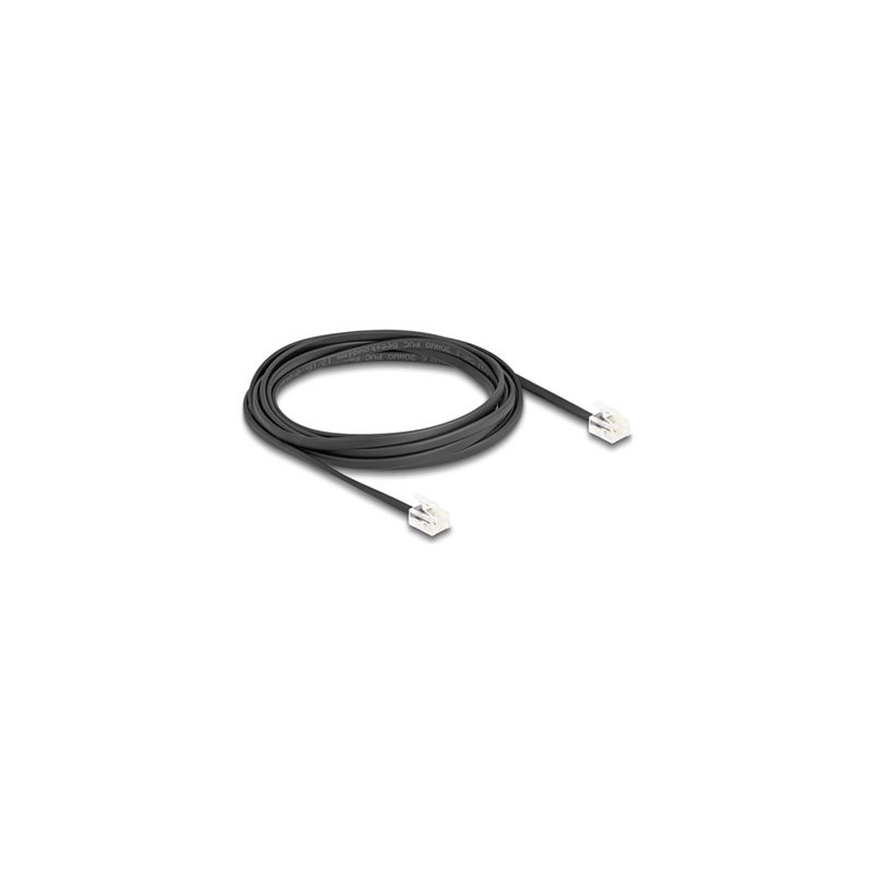 Delock - Telefonní kabel - RJ-11 (M) do RJ-11 (M) - 3 m - plochý - cerná