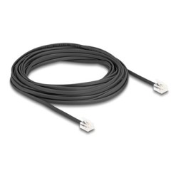 Delock - Telefonní kabel - RJ-11 (M) do RJ-11 (M) - 5 m - plochý - cerná