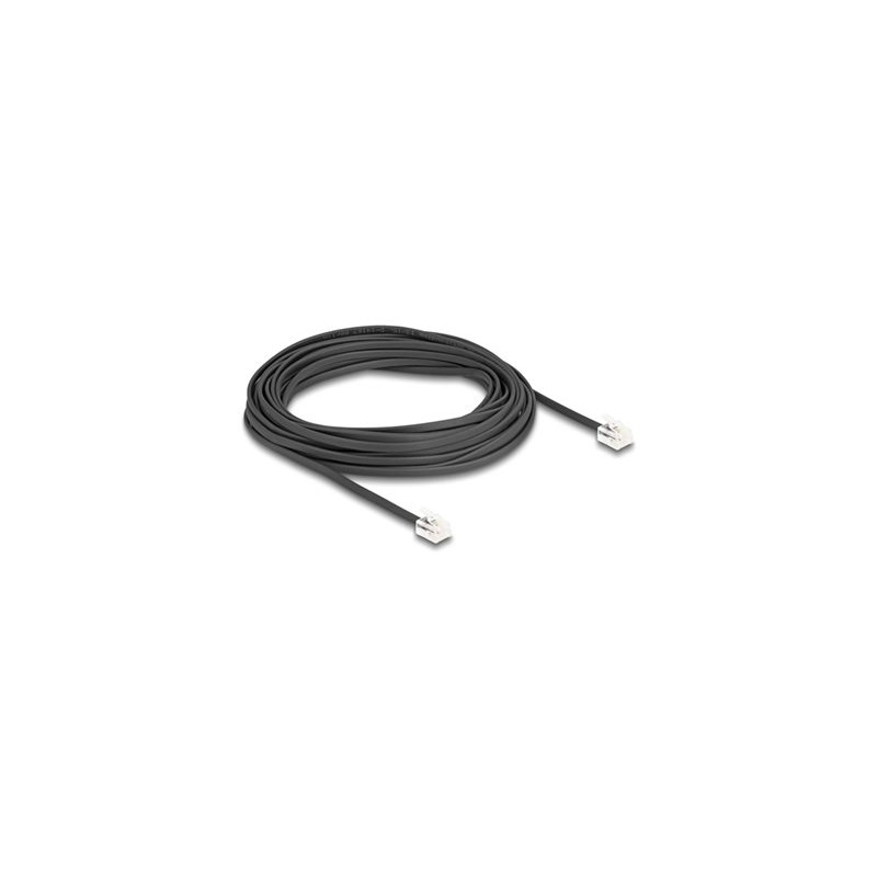 Delock - Telefonní kabel - RJ-11 (M) do RJ-11 (M) - 5 m - plochý - cerná