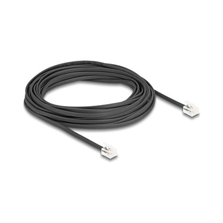 Delock - Telefonní kabel - RJ-11 (M) do RJ-11 (M) - 5 m - plochý - cerná