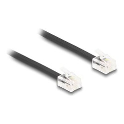 Delock - Telefonní kabel - RJ-11 (M) do RJ-11 (M) - 10 m - plochý - cerná