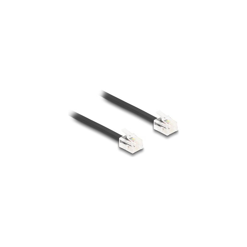 Delock - Telefonní kabel - RJ-11 (M) do RJ-11 (M) - 10 m - plochý - cerná