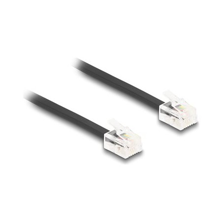 Delock - Telefonní kabel - RJ-11 (M) do RJ-11 (M) - 10 m - plochý - cerná