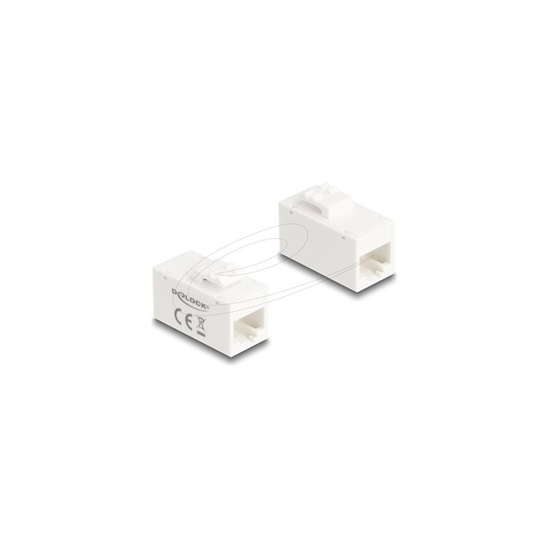 Delock - Modul - povrchová montáž, faceplate mountable - CAT 6a - UTP - RJ-45 - bílá