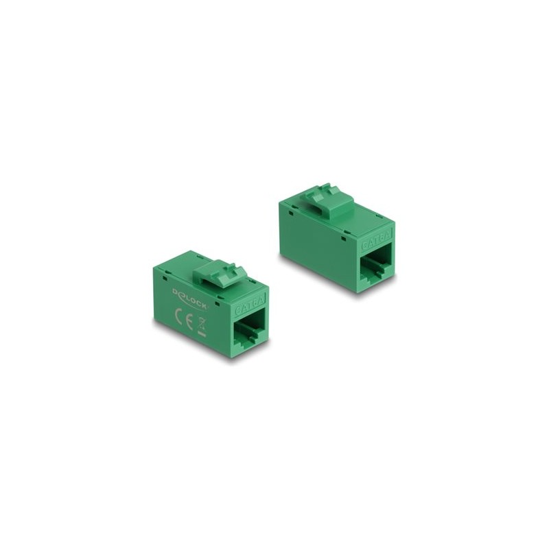 Delock - Vazební cívka keystone - RJ-45 (F) do RJ-45 (F) - UTP - CAT 6a - zelená