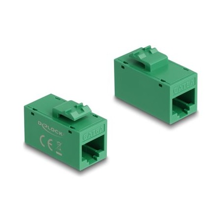 Delock - Vazební cívka keystone - RJ-45 (F) do RJ-45 (F) - UTP - CAT 6a - zelená