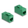 Delock - Vazební cívka keystone - RJ-45 (F) do RJ-45 (F) - UTP - CAT 6a - zelená