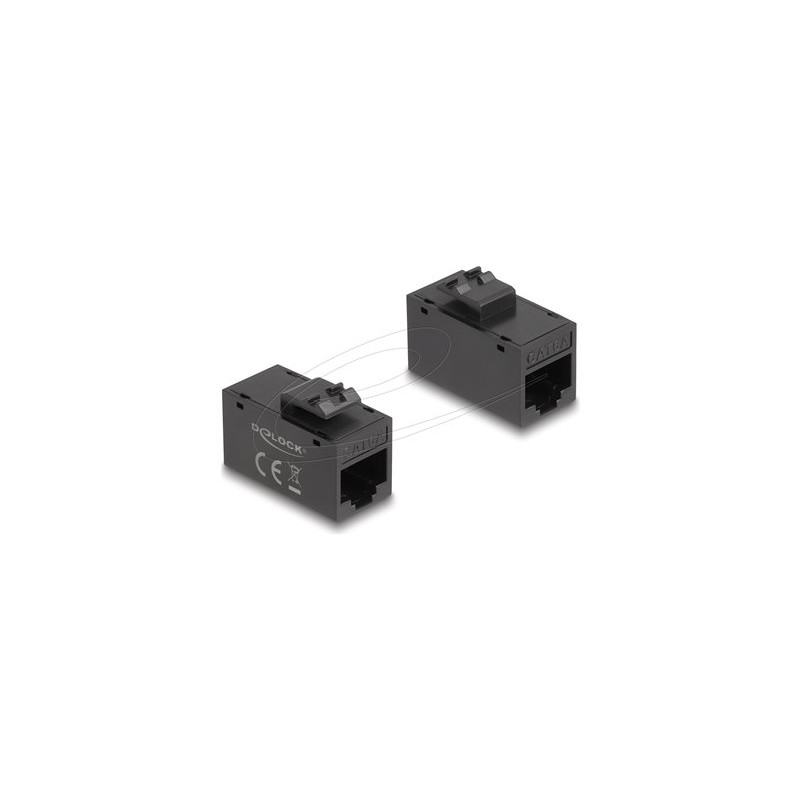 Delock - Modul - povrchová montáž, faceplate mountable - CAT 6a - UTP - RJ-45 - cerná
