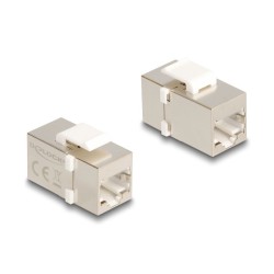 Delock - Sítový propojovací kabel - RJ-45 (F) do RJ-45 (F) - FTP - CAT 6 - stríbrná, bílá