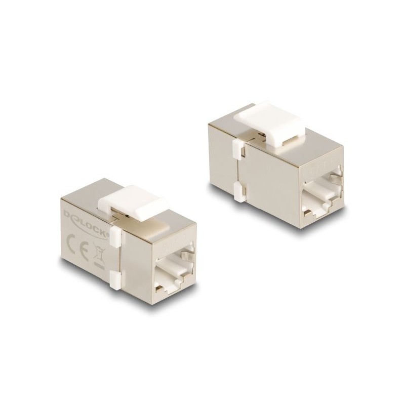Delock - Sítový propojovací kabel - RJ-45 (F) do RJ-45 (F) - FTP - CAT 6 - stríbrná, bílá