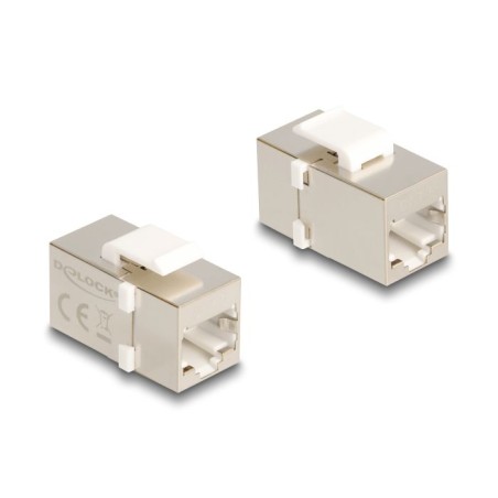 Delock - Sítový propojovací kabel - RJ-45 (F) do RJ-45 (F) - FTP - CAT 6 - stríbrná, bílá