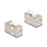 Delock - Sítový propojovací kabel - RJ-45 (F) do RJ-45 (F) - FTP - CAT 6 - stríbrná, bílá