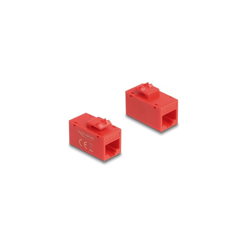 Delock - Modul - povrchová montáž, faceplate mountable - CAT 6a - UTP - RJ-45 - cervená