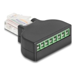 Delock - Network adapter connector - RJ-45 (M) do 8 kolíková svorkovnice - CAT 5e - prirazení pinu 1:1, roztec 2,54 mm, s