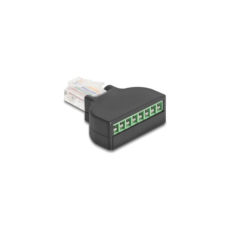 Delock - Network adapter connector - RJ-45 (M) do 8 kolíková svorkovnice - CAT 5e - prirazení pinu 1:1, roztec 2,54 mm, s