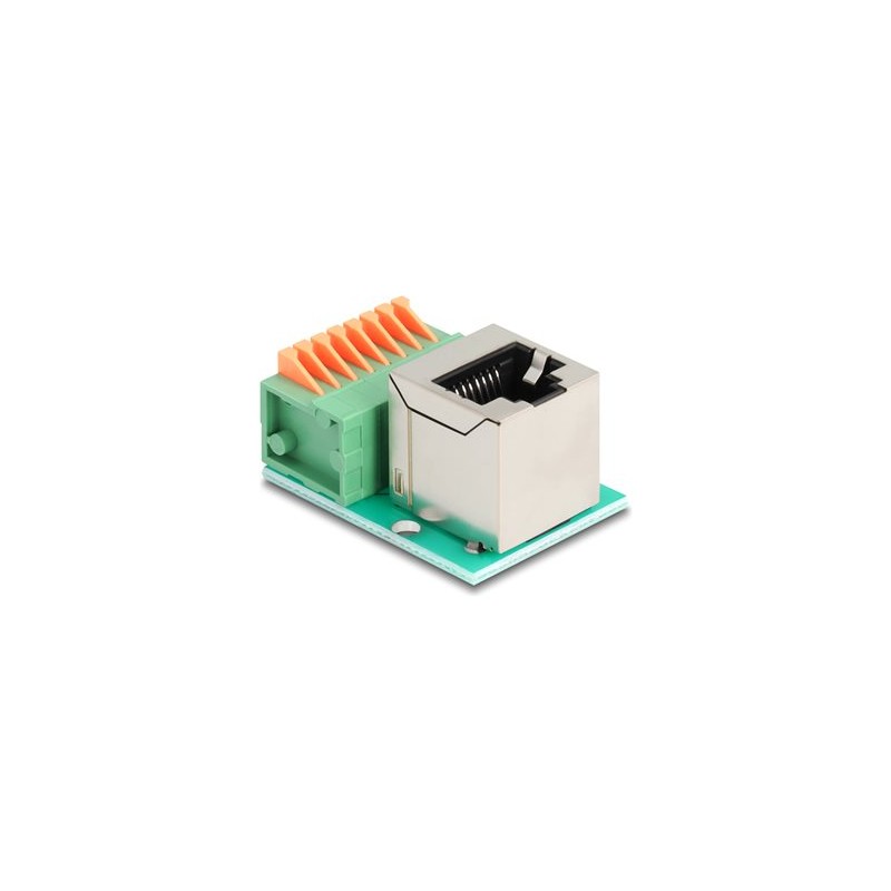 Delock - Sítový adaptér - RJ-45 (F) pravoúhlý do 8 kolíková svorkovnice - CAT 5e
