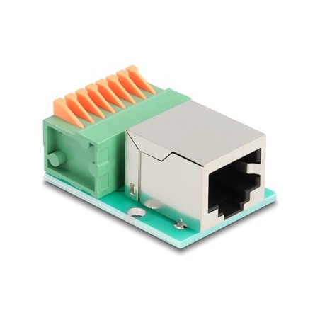 Delock - Sítový adaptér - RJ-45 (F) do 8 kolíková svorkovnice - CAT 5e - roztec 2,54 mm