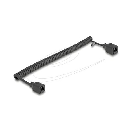 Delock - Sítový prodlužovací kabel - RJ-45 (F) do RJ-45 (F) - 3 m - 5 mm - UTP - CAT 5e - svinutý - cerná