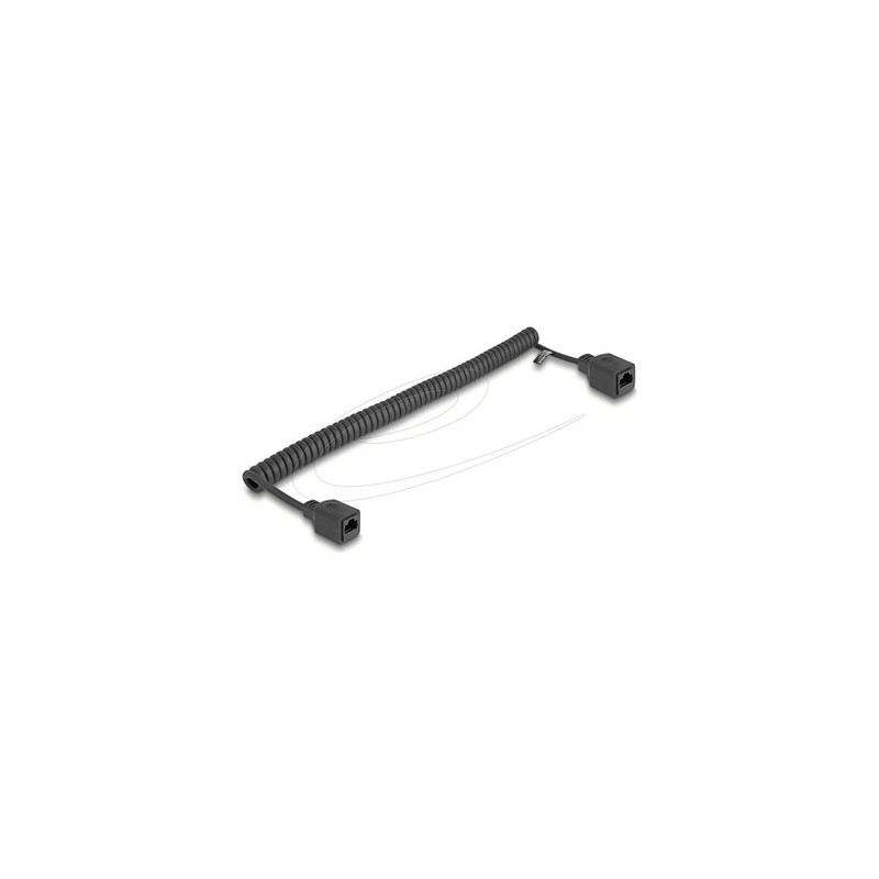 Delock - Sítový prodlužovací kabel - RJ-45 (F) do RJ-45 (F) - 1 m - 5 mm - UTP - CAT 5e - svinutý - cerná