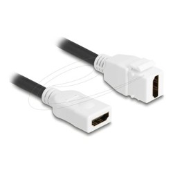 Delock - HDMI kabel - HDMI se zdírkami (female) keystone do HDMI se zdírkami (female) - 20 cm - cerná / bílá - podpora 8K60Hz