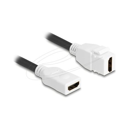 Delock - HDMI kabel - HDMI se zdírkami (female) keystone do HDMI se zdírkami (female) - 20 cm - cerná / bílá - podpora 8K60Hz