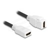 Delock - HDMI kabel - HDMI se zdírkami (female) keystone do HDMI se zdírkami (female) - 20 cm - cerná / bílá - podpora 8K60Hz