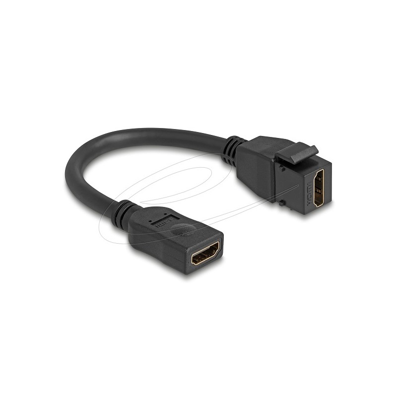 Delock - Prodlužovací kabel HDMI - HDMI se zdírkami (female) keystone do HDMI se zdírkami (female) - 20 cm - cerná - podpora