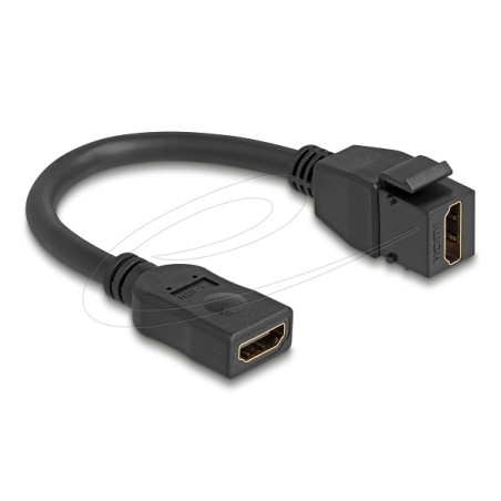 Delock - Prodlužovací kabel HDMI - HDMI se zdírkami (female) keystone do HDMI se zdírkami (female) - 20 cm - cerná - podpora