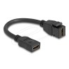 Delock - Prodlužovací kabel HDMI - HDMI se zdírkami (female) keystone do HDMI se zdírkami (female) - 20 cm - cerná - podpora