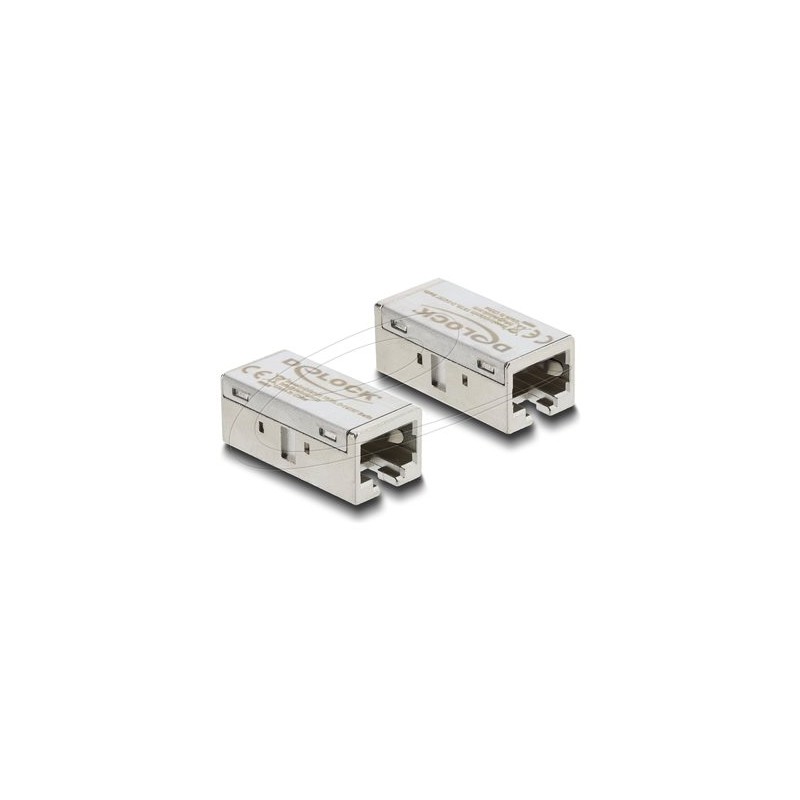 Delock - Sítový propojovací kabel - RJ-45 (F) do RJ-45 (F) - STP - CAT 6a - stríbrná