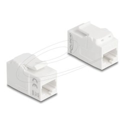 Delock - Sítový propojovací kabel - RJ-45 (F) do RJ-45 (F) - UTP - CAT 6a - bílá 90719