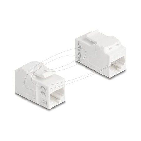 Delock - Sítový propojovací kabel - RJ-45 (F) do RJ-45 (F) - UTP - CAT 6a - bílá 90719