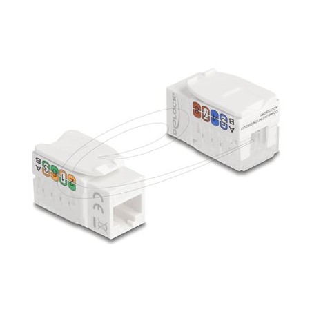 Delock - Modul - bez náradí - CAT 6a - UTP - RJ-45, LSA - bílá