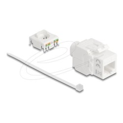 Delock - Modul - 180°, beznástrojový - CAT 6a - UTP - RJ-45, LSA - bílá