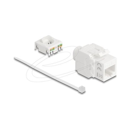 Delock - Modul - 180°, beznástrojový - CAT 6a - UTP - RJ-45, LSA - bílá