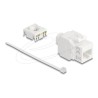 Delock - Modul - 180°, beznástrojový - CAT 6a - UTP - RJ-45, LSA - bílá