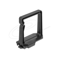 Delock - Držák pro správu kabelu pro sítová zarízení - 70 x 70 mm, s montážní deskou pro montáž na DIN lištu - prední - cerná